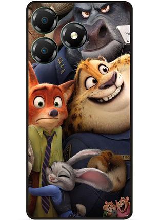 Силиконовый чехол бампер для zte blade a36 с рисунком zootopia зверополис