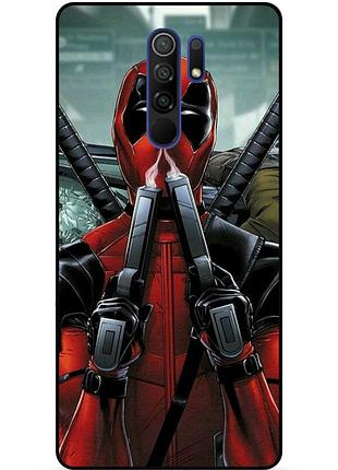 Силиконовый бампер чехол для xiaomi redmi 9 с рисунком deadpool дэдпул