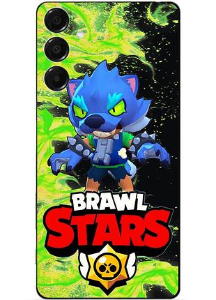 Чехол силиконовый бампер для samsung a17 с героем бравл леон оборотень brawl