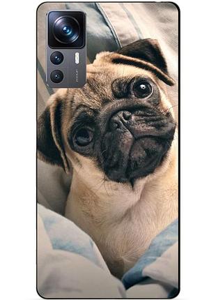 Силіконовий чохол бампер для xiaomi 12t pro з малюнком фото мопс
