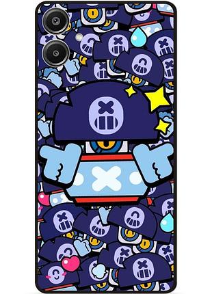 Силиконовый бампер чехол для samsung a07 стикеры бравл дэррил brawl