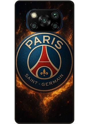 Чехол силиконовый бампер для xiaomi poco x3 с рисунком psg псж