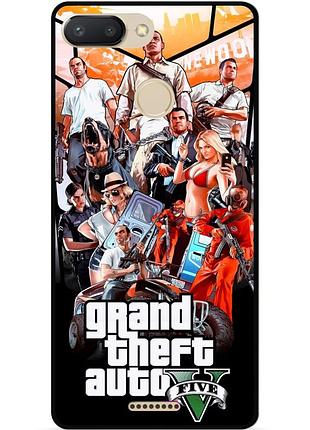 Силіконовий бампер чохол для xiaomi redmi 6 з малюнком gta гта