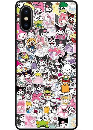 Чехол силиконовый бампер для iphone xs с рисунком kuromi куроми