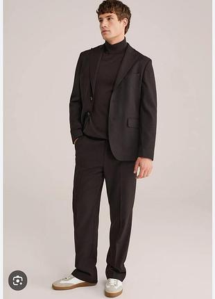 Коричневий брючний костюм van gils (шерсть, woolmark)