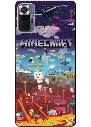 Силиконовый бампер чехол для xiaomi redmi note 10 pro игра minecraft майнкрафт