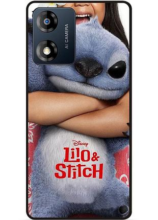 Силиконовый чехол бампер для motorola moto e13 стич и лило stitch
