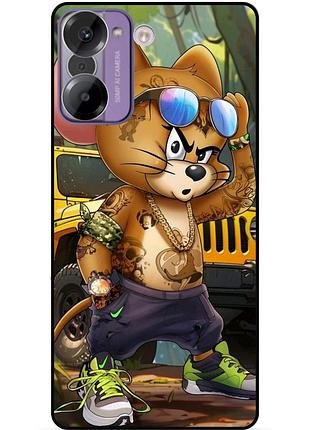 Чехол силиконовый бампер для tecno camon 20 pro с рисунком том и джерри