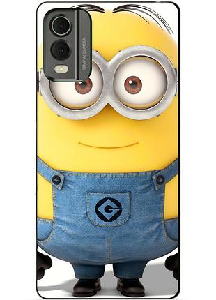 Силиконовый бампер чехол для nokia c32 с рисунком миньон стюарт minion
