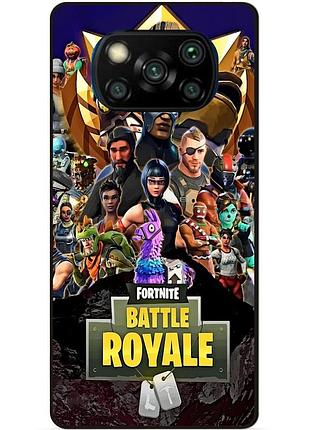 Силіконовий чохол бампер для xiaomi poco x3 з малюнком фортнайт fortnite