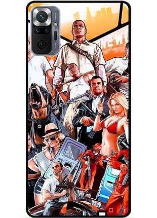 Силіконовий бампер чохол для xiaomi redmi note 10 pro з малюнком gta гта