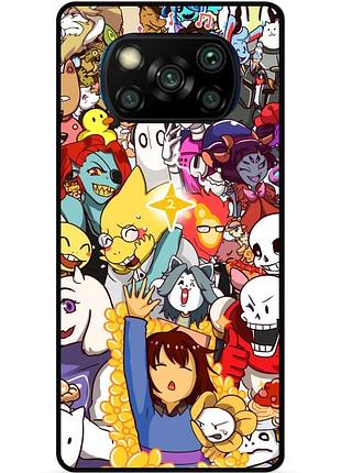 Силиконовый чехол бампер для xiaomi poco x3 с рисунком undertale андертейл
