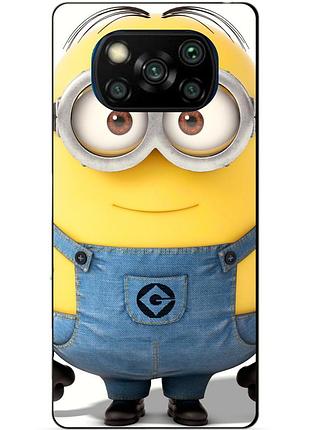 Силиконовый бампер чехол для xiaomi poco x3 с рисунком миньон стюарт minion