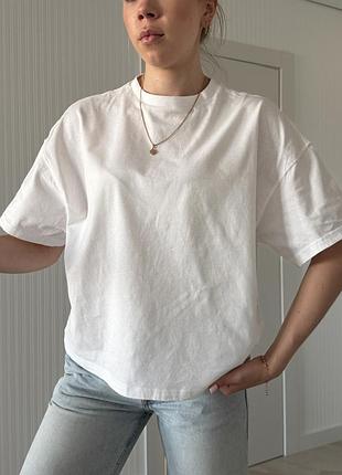 Футболка базова біла оверсайз h&m