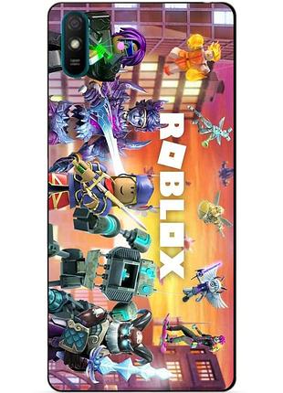 Силиконовый бампер чехол для huawei y5 2019 с картинкой роблокс roblox