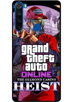Силиконовый чехол бампер для xiaomi redmi note 8 с картинкой гта gta