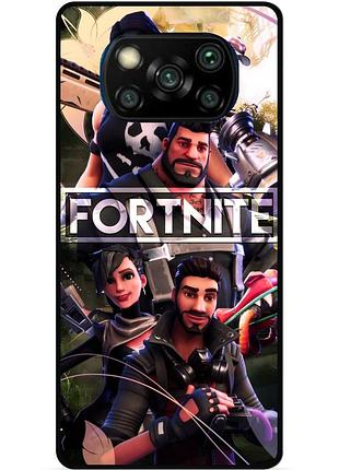 Силиконовый чехол бампер для xiaomi poco x3 с картинкой фортнайт fortnite