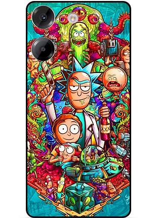 Чехол силиконовый бампер для xiaomi poco m7 pro с рисунком rick and morty рик и морти