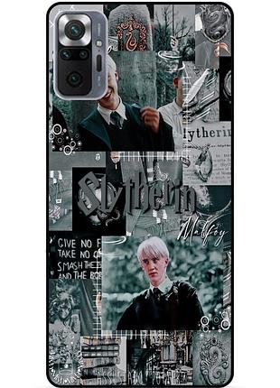 Чехол силиконовый для xiaomi redmi note 10 pro с рисунком slytherin слизерин драко малфой гарри поттер harry