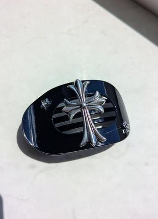 Заколка black chrome hearts big crosses