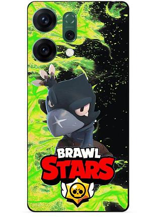 Силіконовий бампер чохол для oppo reno 14 з героєм бравл ворон brawl