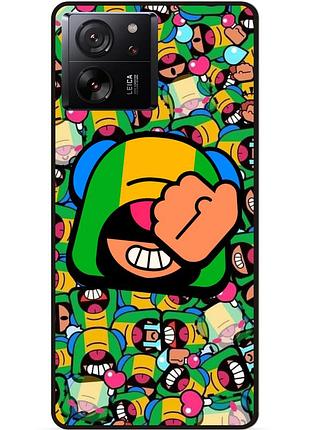 Силіконовий чохол бампер для xiaomi 13t стікери бравл леон brawl