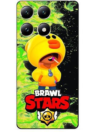 Силіконовий бампер чохол для xiaomi 14t з героєм бравл леон качка brawl
