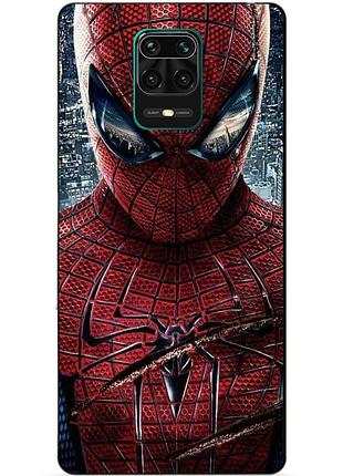 Силиконовый бампер чехол для xiaomi redmi note 9 pro человек паук spider man