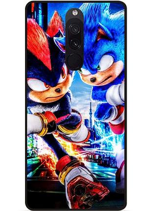 Силиконовый чехол бампер для xiaomi redmi 8 с картинкой соник sonik шэдоу