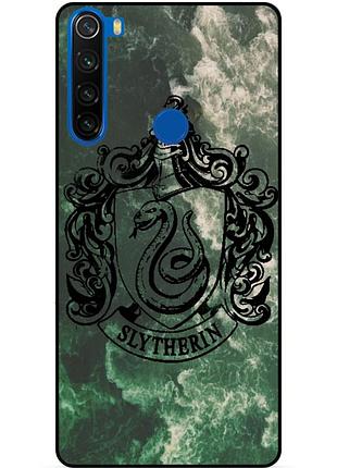 Силиконовый бампер чехол для xiaomi redmi note 8 с картинкой слизерин slytherin гарри поттер harry potter