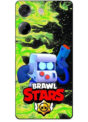 Чехол силиконовый бампер для xiaomi poco m7 pro с героем бравл 8-бит brawl
