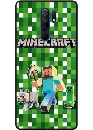 Силиконовый бампер чехол для xiaomi redmi note 8 pro стив minecraft крипер майнкрафт