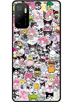 Силіконовий бампер чохол для xiaomi poco m3 pro з малюнком kuromi куроми