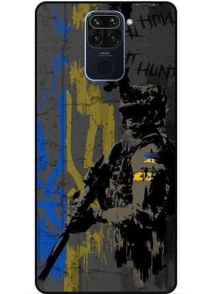 Силиконовый бампер чехол для xiaomi redmi note 9 с рисунком зсу украина night hunter