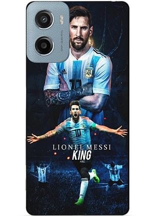 Силиконовый бампер чехол для motorola moto e15 с рисунком messi аргентина месси