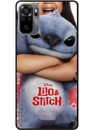 Силиконовый чехол бампер для xiaomi redmi note 10s стич и лило stitch