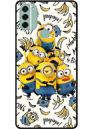 Силиконовый бампер чехол для nokia c31 с рисунком minion миньоны