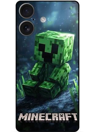 Силіконовий чохол бампер для tecno spark go 2 (km4) стів minecraft кріпер майнкрафт
