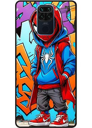 Силіконовий бампер чохол для xiaomi redmi note 9 з малюнком spider man marvel человек паук