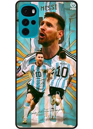 Силиконовый бампер чехол для motorola moto g22 с рисунком messi аргентина месси