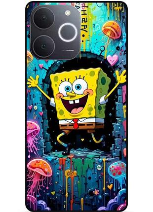 Силиконовый чехол бампер для realme note 70 с картинкой sponge bob губка боб
