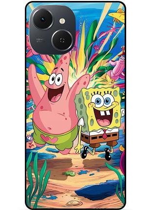 Силиконовый чехол бампер для tecno spark 40c с рисунком губка боб 4