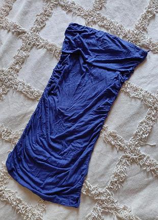 Синее платье, платье zara, платье с резинками по бокам м-л