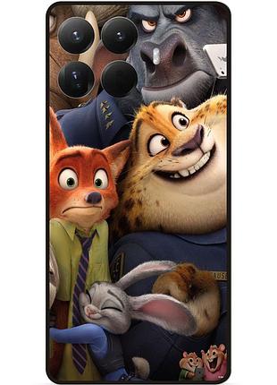 Силиконовый чехол бампер для xiaomi 15t pro с рисунком zootopia зверополис