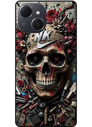 Силиконовый чехол бампер для tecno spark 40c с рисунком череп 1
