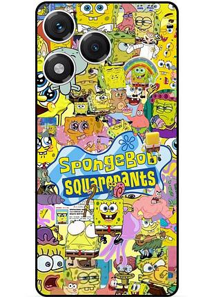 Силиконовый чехол бампер для huawei honor 400 lite с рисунком sponge bob губка боб