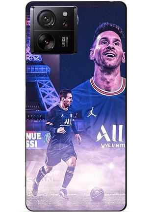 Чехол силиконовый бампер для xiaomi 13t pro с рисунком messi psg месси