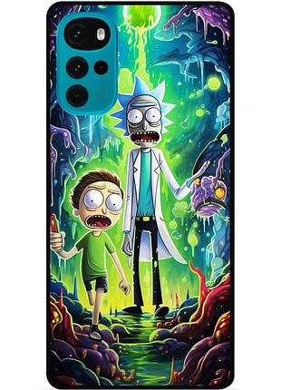 Силіконовий чохол бампер для motorola moto g22 з малюнком рік і морті rick and morty