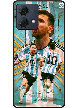 Силиконовый бампер чехол для motorola moto g84 с рисунком messi аргентина месси