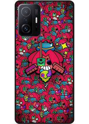 Силиконовый бампер чехол для xiaomi 11t стикеры бравл джуджу brawl
